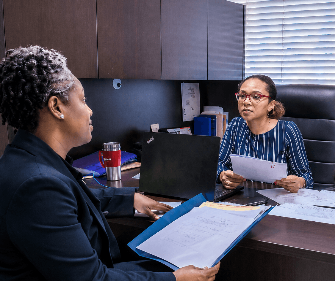 Law students working under attorney supervision in a law office environment at the NMLS Legal Aid Clinic
